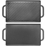 Cast Iron Reversible Grill Griddle Pan - 13x8.25