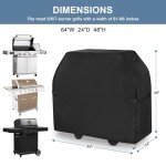 Heavy Duty BBQ Grill Cover, 64 Inch, Black