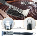 BBQcuker 18" Grill Brush with Scraper