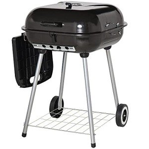 Outsunny Portable Charcoal Grill with Side Shelf