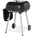 Outsunny Portable Charcoal Grill with Side Shelf