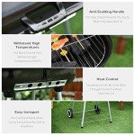Outsunny Portable Charcoal Grill with Side Shelf