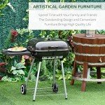 Outsunny Portable Charcoal Grill with Side Shelf