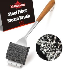 Heavy-Duty 18” Steel Grill Brush with Wooden Handle
