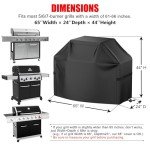 Waterproof BBQ Grill Cover with Adjustable Straps, 65