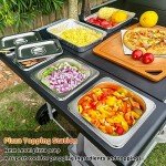 Pizza Oven Grill Cart with Topping Station