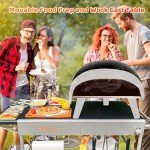 Pizza Oven Grill Cart with Topping Station