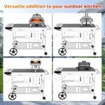 Pizza Oven Grill Cart with Topping Station