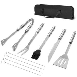 Stainless Steel BBQ Grill Tools Set with Storage