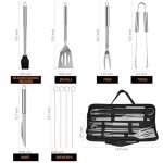 Stainless Steel BBQ Grill Tools Set with Storage