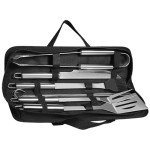Stainless Steel BBQ Grill Tools Set with Storage