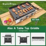 27" 3-Burner Propane Flat Top Griddle Grill