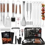 34-Piece Heavy Duty BBQ Grill Tool Set