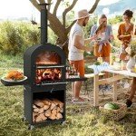 Giantex Wood Fired Outdoor Pizza Oven with Tables
