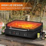 SKOK 3-Burner Portable Gas Griddle with Hood