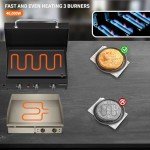 SKOK 3-Burner Portable Gas Griddle with Hood