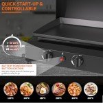 SKOK 3-Burner Portable Gas Griddle with Hood