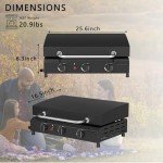 SKOK 3-Burner Portable Gas Griddle with Hood