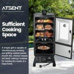 Vertical Propane Smoker with 3 Removable Shelves