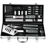 20pc Heavy Duty BBQ Grill Tool Set - Grey