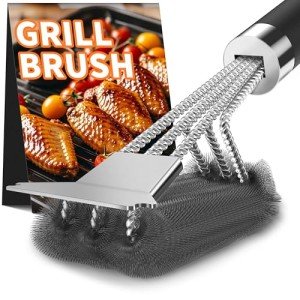 Adjustable Grill Brush and Scraper for Easy Cleaning