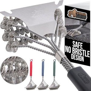 GORILLA GRIP Heavy Duty Grill Brush and Scraper