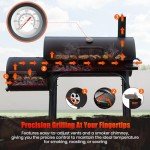 SUNLIFER Charcoal Grill and Offset Smoker Combo