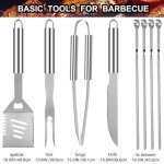 24-Piece BBQ Grill Tools Set with Thermometer