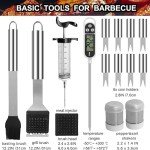 24-Piece BBQ Grill Tools Set with Thermometer