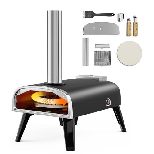 Portable 12" Wood Pellet Pizza Oven for Outdoors