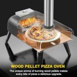Portable 12" Wood Pellet Pizza Oven for Outdoors