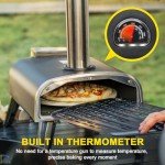 Portable 12" Wood Pellet Pizza Oven for Outdoors