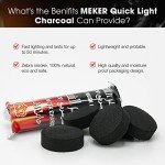 MEKER Quick Light Charcoal Briquettes - 100 Pieces