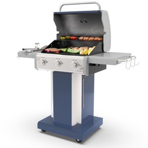 Kenmore 3-Burner Propane BBQ Grill in Azure Blue