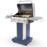 Kenmore 3-Burner Propane BBQ Grill in Azure Blue