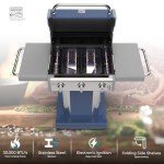 Kenmore 3-Burner Propane BBQ Grill in Azure Blue