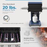 Kenmore 3-Burner Propane BBQ Grill in Azure Blue