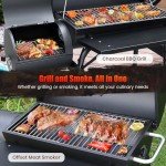 Realcook Charcoal Grill and Offset Smoker Combo
