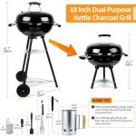 Leonyo 18" Portable Charcoal Grill for Outdoors