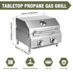 Bestfire Portable 2-Burner Gas Grill for Outdoors