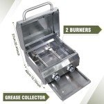 Bestfire Portable 2-Burner Gas Grill for Outdoors