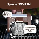 Bristle-Free Spinning Grill Brush with LED Light