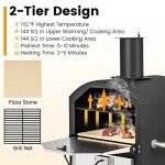 PETSITE Outdoor Wood Pellet Pizza Oven with Stone