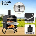 PETSITE Outdoor Wood Pellet Pizza Oven with Stone