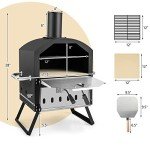 PETSITE Outdoor Wood Pellet Pizza Oven with Stone