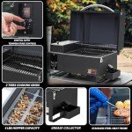 Onlyfire Portable Wood Pellet Grill Smoker, Black