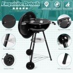 HaSteeL 18" Portable Charcoal BBQ Grill with Wheels