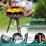 HaSteeL 18" Portable Charcoal BBQ Grill with Wheels