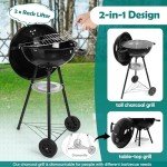 HaSteeL 18" Portable Charcoal BBQ Grill with Wheels