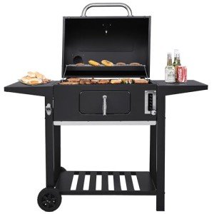 Royal Gourmet 24" Charcoal BBQ Grill with Side Tables